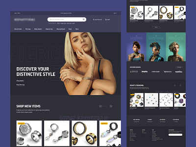 Body Piercing Jewelry ecommerce ui ux web web design