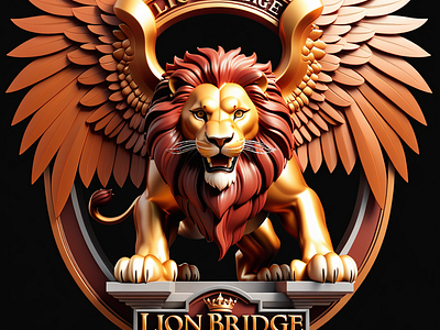 LION BRIDGE LOGO WITH WINGS ai photo enhancer ai photo maker ai picture maker design