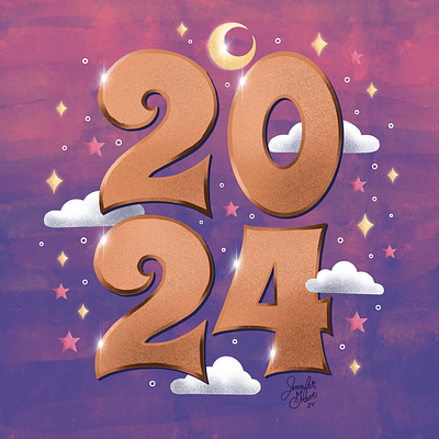 New Year 2024 2024 design hand drawn type hand lettering illustration lettering new year typography