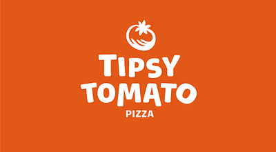 Tipsy Tomato Pizza Logo fast food brand flat design graphic design lettering logo pizza pizza brand pizza branding pizza logo simple tomato typography logo veg inspired logo