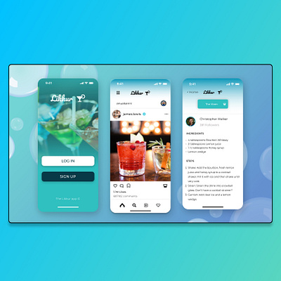 The Likkur App | The Social Drinkers' Cocktail Solution app branding design figma graphic design illustration moodboard ui ux
