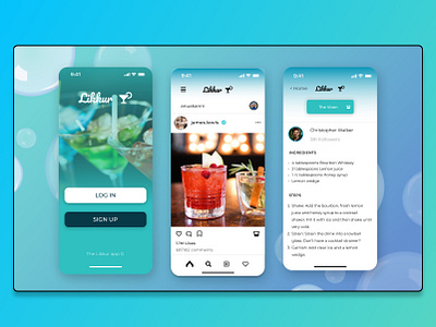 The Likkur App | The Social Drinkers' Cocktail Solution app branding design figma graphic design illustration moodboard ui ux