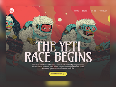 Yeti Game Landing Website Page Inspiration above the fold design game game company gaming gaming company landing minimal race racing ui ux website yeti