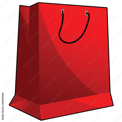 Shopping bag realistic vector illustration bag red beg shopping bag vector