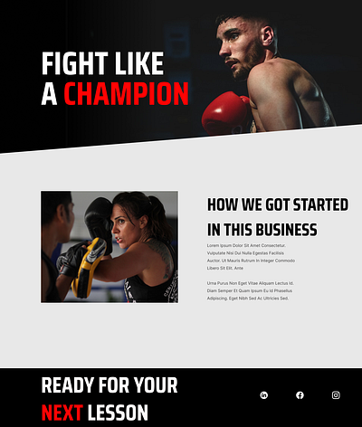 Boxing web page dailyui design dribble ui