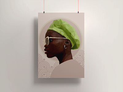 Portrait Illustration aesthetic black woman branding color colour design drawing earth graphic design green illustration illustrator portrait poster typography vector