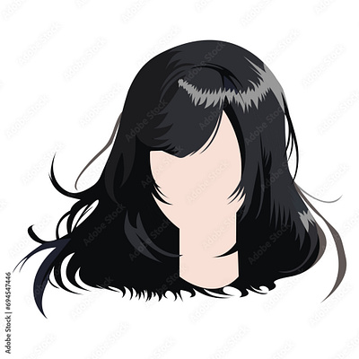 Anime girl hair vector illustration white hair