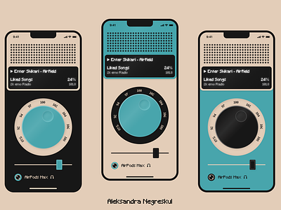 Vintage Radio App UI app blur concept customization design mobile app music pixel typography radio realism typography ui ux vector vintage