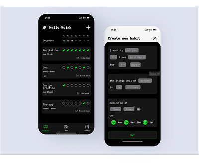 UI Design: Habit Tracker App app clean design minimalistic ui