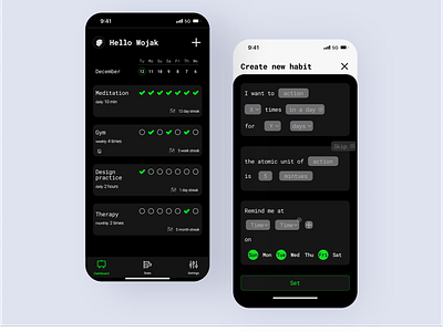 UI Design: Habit Tracker App app clean design minimalistic ui