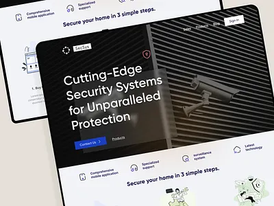 SecSys - Security System Platform🔒 branding contact us hero landing page logo protection secsys security security system surveillance system ui web design