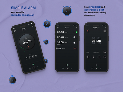 Simple Alarm-Mobile App app concept design mobile ui ux