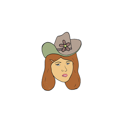 Cowgirl branding illustration