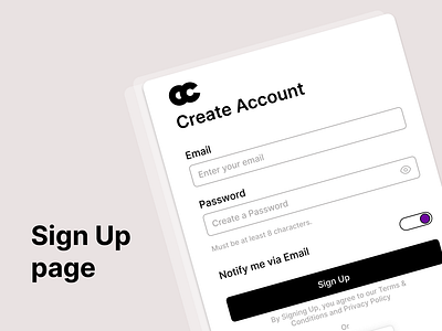 A Simple Sign Up Page figma product design responsive design sign up page ui ui design ux ux research