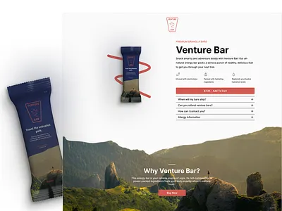 Venture Bar adventure energy bar hiking outdoors shopify blocks venture bar