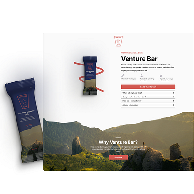 Venture Bar adventure energy bar hiking outdoors shopify blocks venture bar
