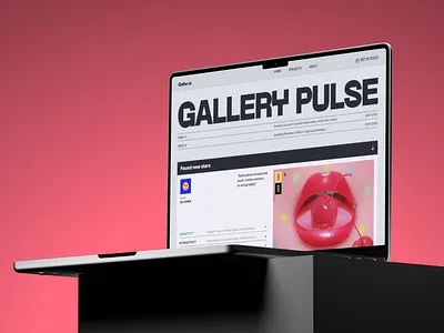 Gallery Pulse - Hero Section | Digital Art Museum Landing Page art branding design desktop digital flat gallery graphic design illustration interface landing minimalistic modern museum typeface typography ui ux vector web