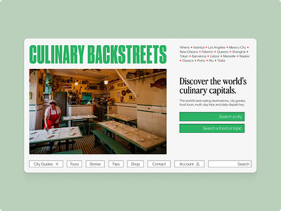 Culinary Backstreets – Hero Redesign Concept design herosection ui webdesign website