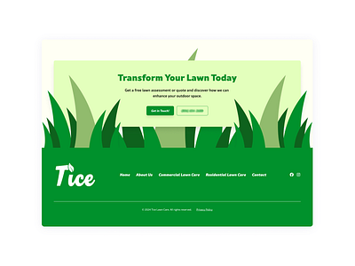 Tice Lawn Care | CTA + Footer Design cta design footer design lawn care web design