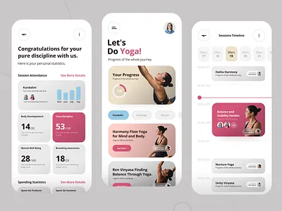 Yoga mobile application UI/UX app design inspiration chart dark mode light mode minim minimalist mobile app product design ui ui ux ui ux design ux web design