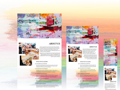 Art Course | Landing Page art branding course design figma landing page painting course template ui ux