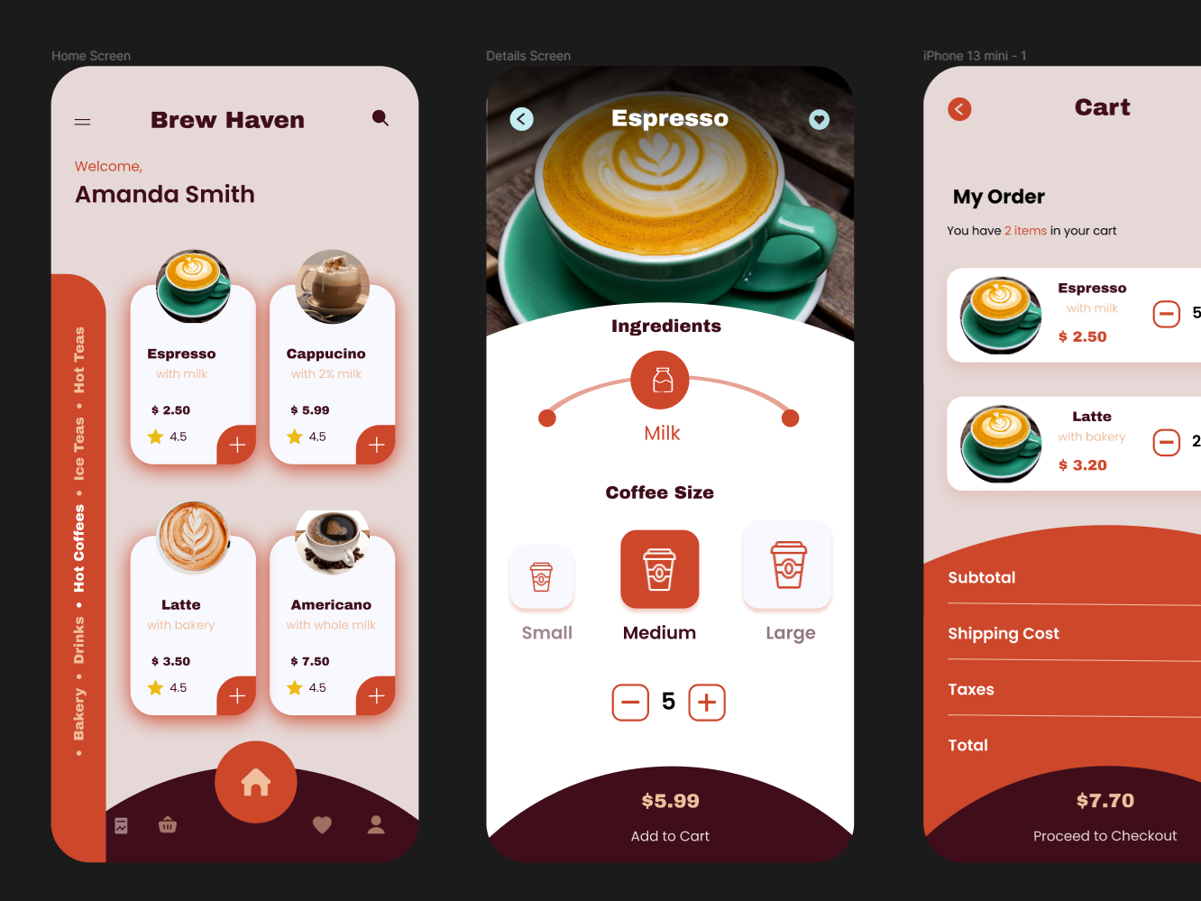 Coffee App Home screen design by Onwong'a on Dribbble