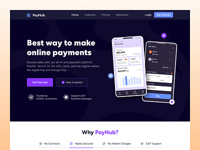 Online Payments Landing Page Template animation branding crm template dashboard free landing page graphic design hello mdjahidhasan landing page mdjahidhasan mobile online payments payhub payment getway payments website product design saas web design webflow design agency website design wegems