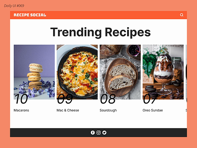 Daily UI #069: Trending daily ui design figma food graphic design recipes top 10 trending ui