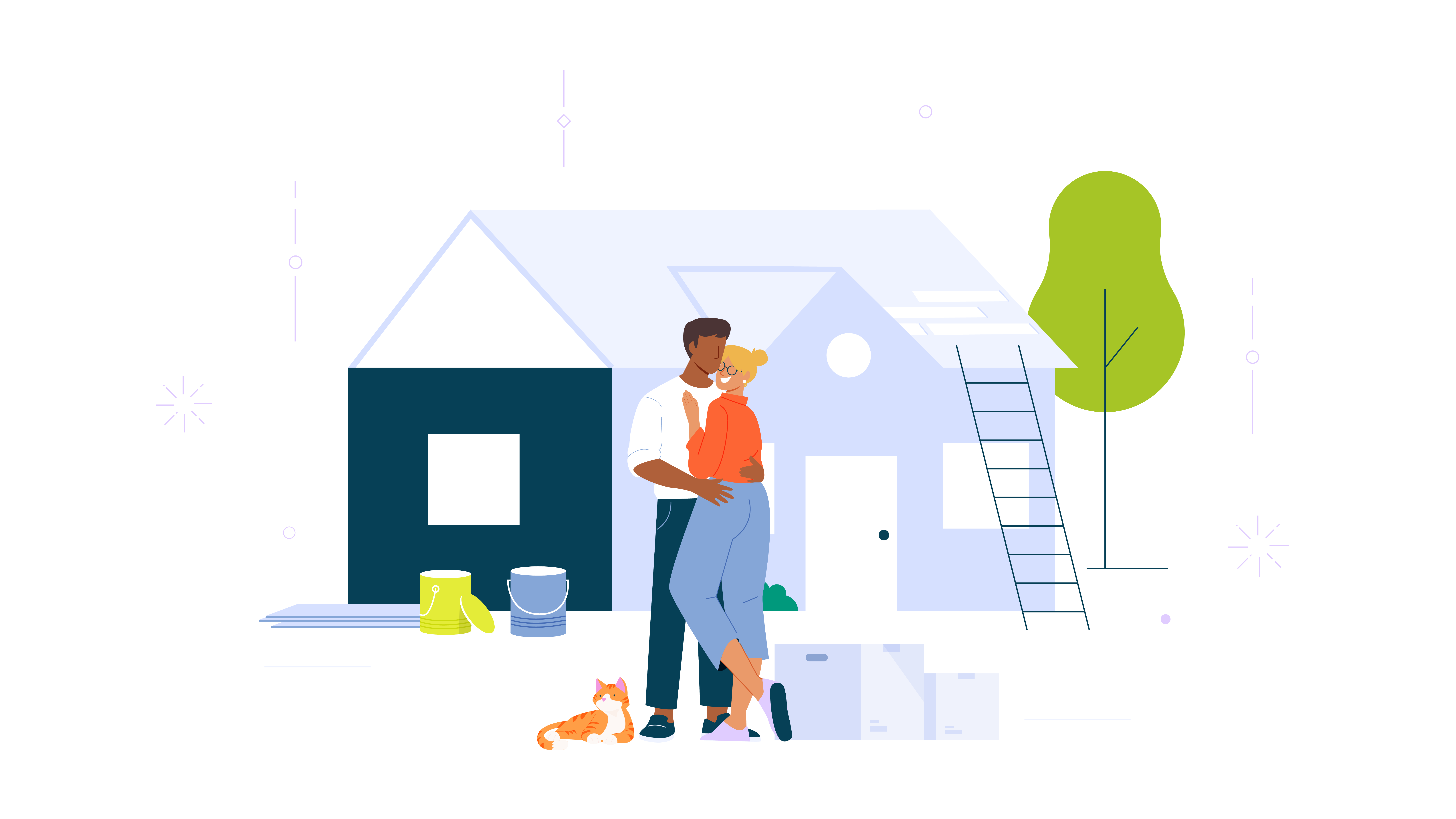 UI illustrations for Rent app app bank city couple family home house illustrations jobs miami pig ui