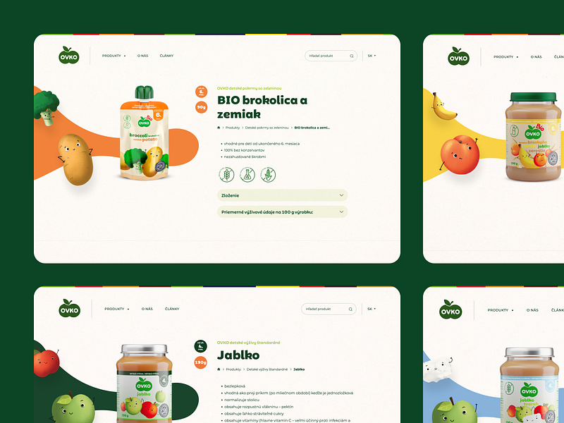 Ovko - website design & developement animation baby food baby meal cannery colorful developement playful real project ui ux web webdesign