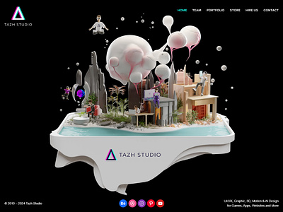 Welcome to Tazh Studio Island – Our New Website Design! 3d design after effects animation branding graphic design illustration motion graphics tazh studio ui ux web design website