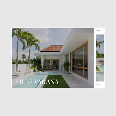 Main page for the Villa Vakana in Bali [1] agency apartments booking green grid homepage house interior landing layout light design luxury main page real estate travel typography villa webdesign website white