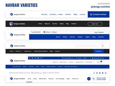 Navbar Design (Navigation UI Design) branding creative design design varieties logo minimal nav nav ui navbar navbar varieties navigation sushanmah ui uidesign uiux ux design varieties variety website website nav