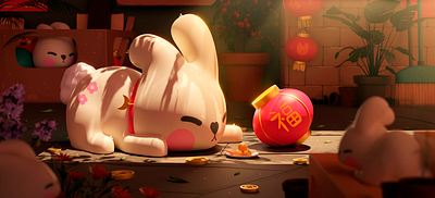 New Chinese Year 2023 2023 3d blender bunny china creative cute illustration inspiration newchineseyear