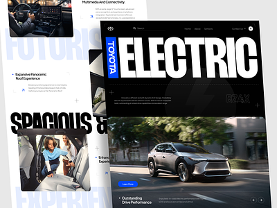 Toyota Electric Vehicle BZ4X - Landing Page aesthetich clean creative design discover electric car electric vehicle ev futuristic graphic design landing page minimalist popular toyota ui uiux website