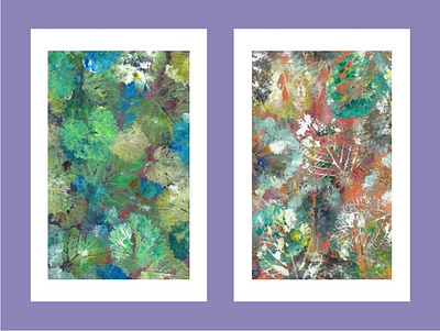 Leaves Abstract design 5 and 6 abstract abstract leaves acrylic acrylic painting leaves painting paints