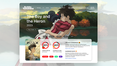 Rotten Tomatoes: webpage redesign challenge redesign ui ux web design