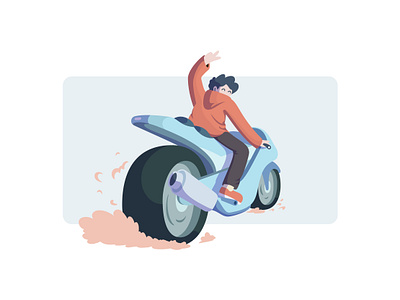Peace and Safety First! 2d illustration character character design design illustration illustration art motorcycle peace riding vector vector illustration