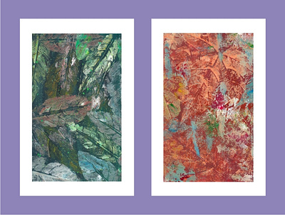 Leaves Abstract Designs 7 and 8 abstract abstract leaves acrylic acrylic paintings leaves painting