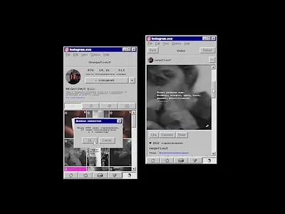 "Instagram.exe" Windows 98 concept branding design graphic design illustration landig page logo typography ui ux vector