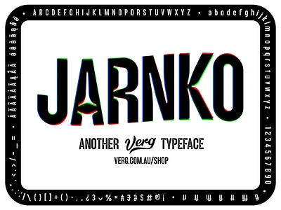 JARNKO - A new font from Verg bold branding condensed design display font font ink trap lettering logo logo design matt vergotis verg visual identity