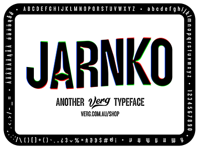 JARNKO - A new font from Verg bold branding condensed design display font font ink trap lettering logo logo design matt vergotis verg visual identity