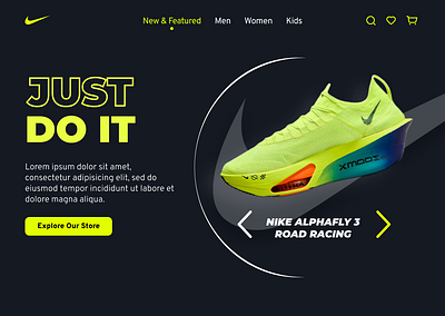 Nike - Landing Page Design alphafly design ecommerce football justdoit mockup nike protorype running shoes shop ui ux webdesign
