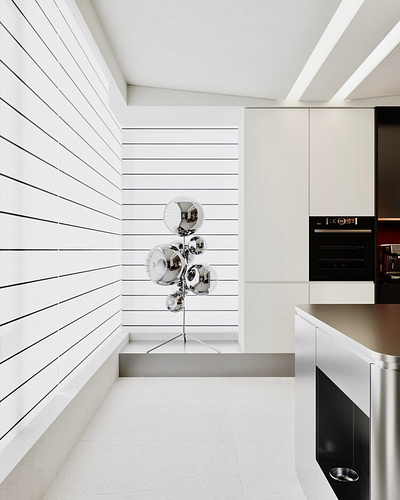 3D interior renderings of modern minimalist style apartment