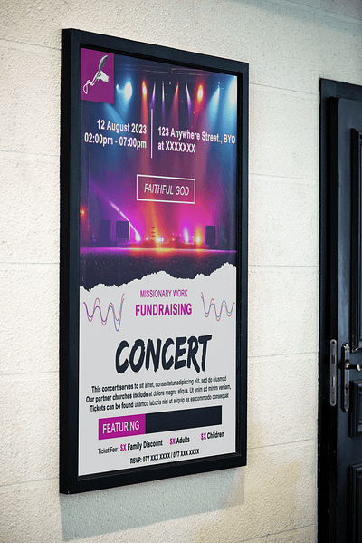 Concert poster colorful concert design poster purples