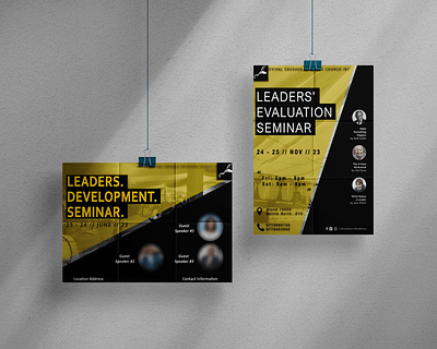 Seminar Posters black and yellow graphic design leader poster seminar
