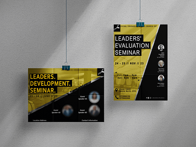 Seminar Posters black and yellow graphic design leader poster seminar