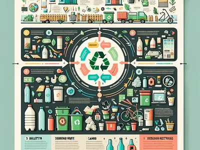 Infographic Recycling Rubbish: A Guide to a Greener Future graphic design photoshop