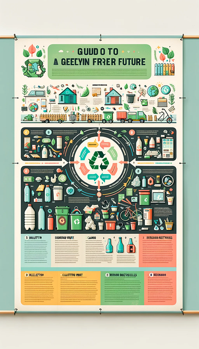 Infographic Recycling Rubbish: A Guide to a Greener Future graphic design photoshop