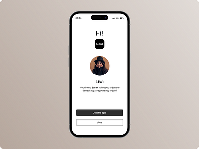 A screen for an app invitation by a friend interface design invitation screen for an app ui ux visual design